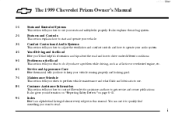 1999 Chevrolet Prizm Owner's Manual