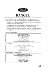 1997 Ford Ranger Owner Guide 1st Printing