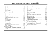 2005 GMC Savana Van Owner's Manual