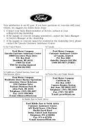 2001 Lincoln Continental Warranty Guide 2nd Printing