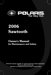 2006 Polaris Sawtooth Owners Manual