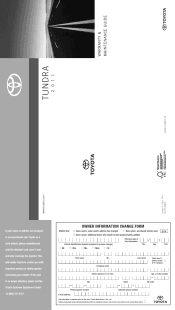 2011 Toyota Tundra CrewMax Warranty, Maitenance, Services Guide