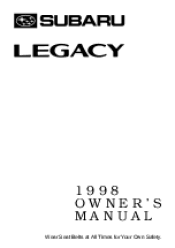 1998 Subaru Legacy Owner's Manual
