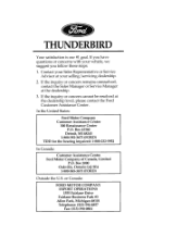 1996 Ford Thunderbird Owner's Manual