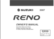2007 Suzuki Reno Owner's Manual