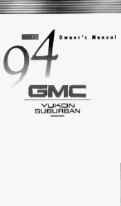 1994 GMC Yukon Owner's Manual