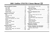 2005 Cadillac CTS-V Owner's Manual