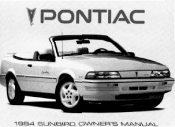 1993 Pontiac Sunbird Owner's Manual