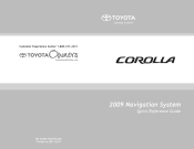2009 Toyota Corolla Navigation Manual