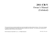 2011 Honda CR-V Owner's Manual