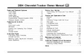 2004 Chevrolet Tracker Owner's Manual