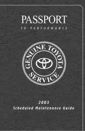 2003 Toyota MR2 Spyder Warranty, Maitenance, Services Guide
