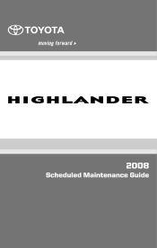 2008 Toyota Highlander Warranty, Maitenance, Services Guide
