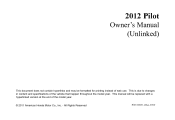 2012 Honda Pilot Owner's Manual