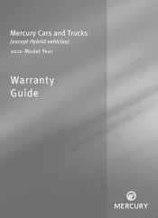 2010 Mercury Milan Warranty Guide 3rd Printing