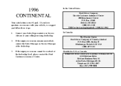 1996 Lincoln Continental Owner's Manual