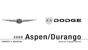 2009 Dodge Durango Owner Manual Supplement Hybrid