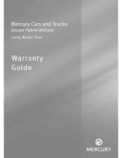 2009 Mercury Milan Warranty Guide 2nd Printing
