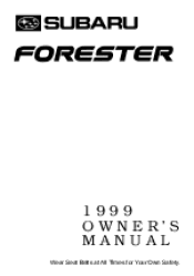 1999 Subaru Forester Owner's Manual