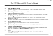 1999 Chevrolet S10 Pickup Owner's Manual
