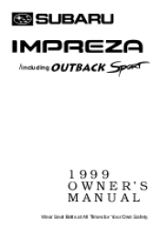 1999 Subaru Impreza Owner's Manual