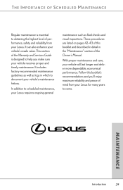 2007 Lexus GS 430 Scheduled Maintenance Guide