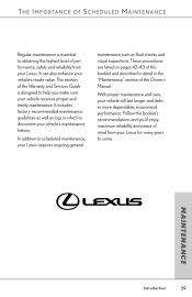 2007 Lexus GS 450h Scheduled Maintenance Guide