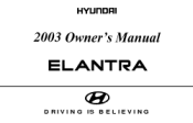 2003 Hyundai Elantra Owner's Manual