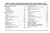 2004 Cadillac Escalade ESV Owner's Manual