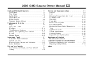 2006 GMC Savana Van Owner's Manual