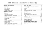 2006 Chevrolet Avalanche Owner's Manual