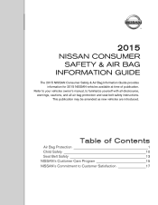 2015 Nissan GT-R Consumer Safety & Air Bag Information Guide