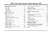 2005 Chevrolet Venture Owner's Manual