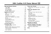 2004 Cadillac XLR Owner's Manual