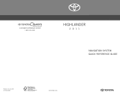 2011 Toyota Highlander Navigation Manual