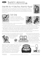 2005 Mercury Mariner Safety Advice Card 2nd Printing