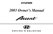 2003 Hyundai Accent Owner's Manual
