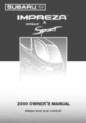 2000 Subaru Impreza Owner's Manual
