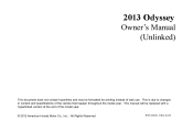 2013 Honda Odyssey Owner's Manual