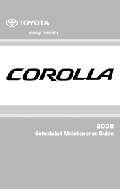 2008 Toyota Corolla Warranty, Maitenance, Services Guide