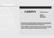 2009 Hyundai Azera Owner's Manual