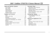 2007 Cadillac CTS-V Owner's Manual