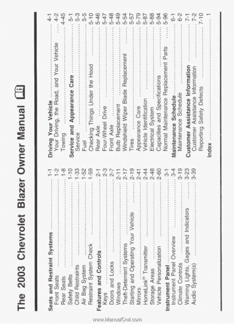 2003 chevrolet blazer owners manual