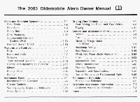 03 2003 Oldsmobile Alero owners manual