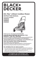 User manual Black & Decker CM4000S (English - 2 pages)