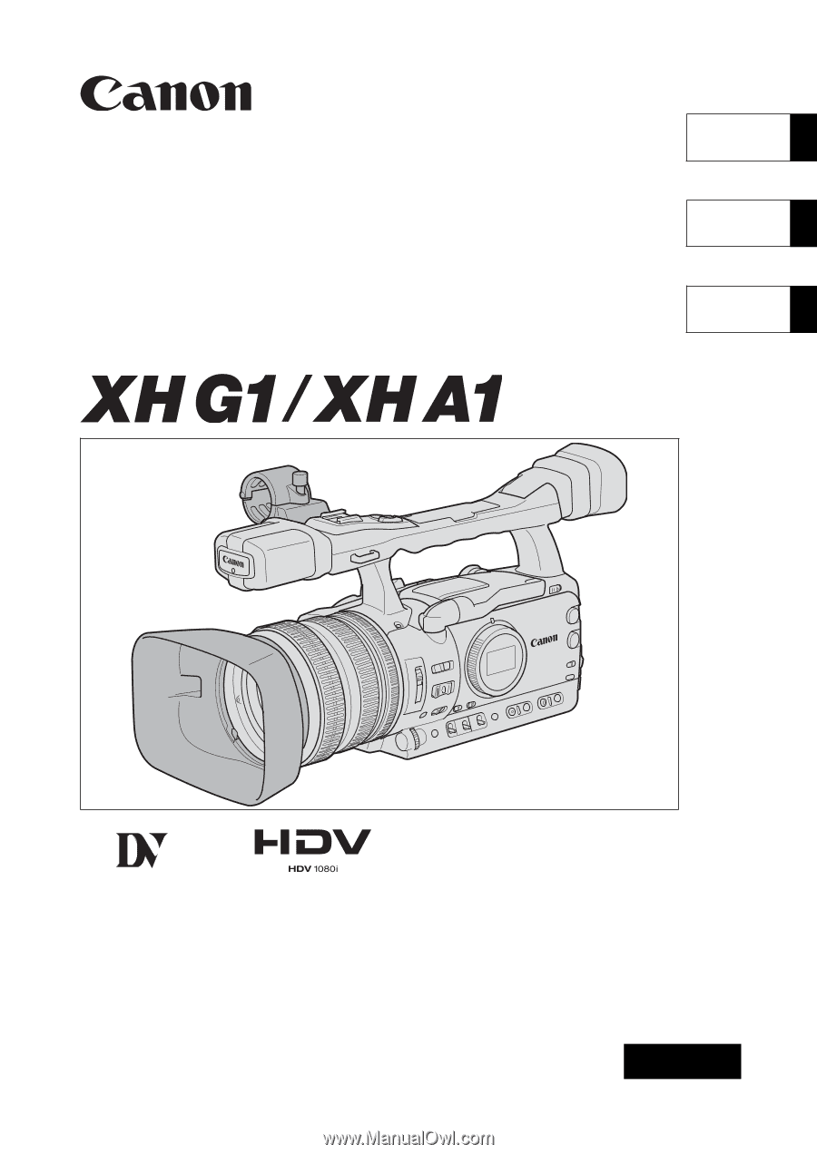 Canon XH A1 | XH G1 XH A1 Instruction Manual