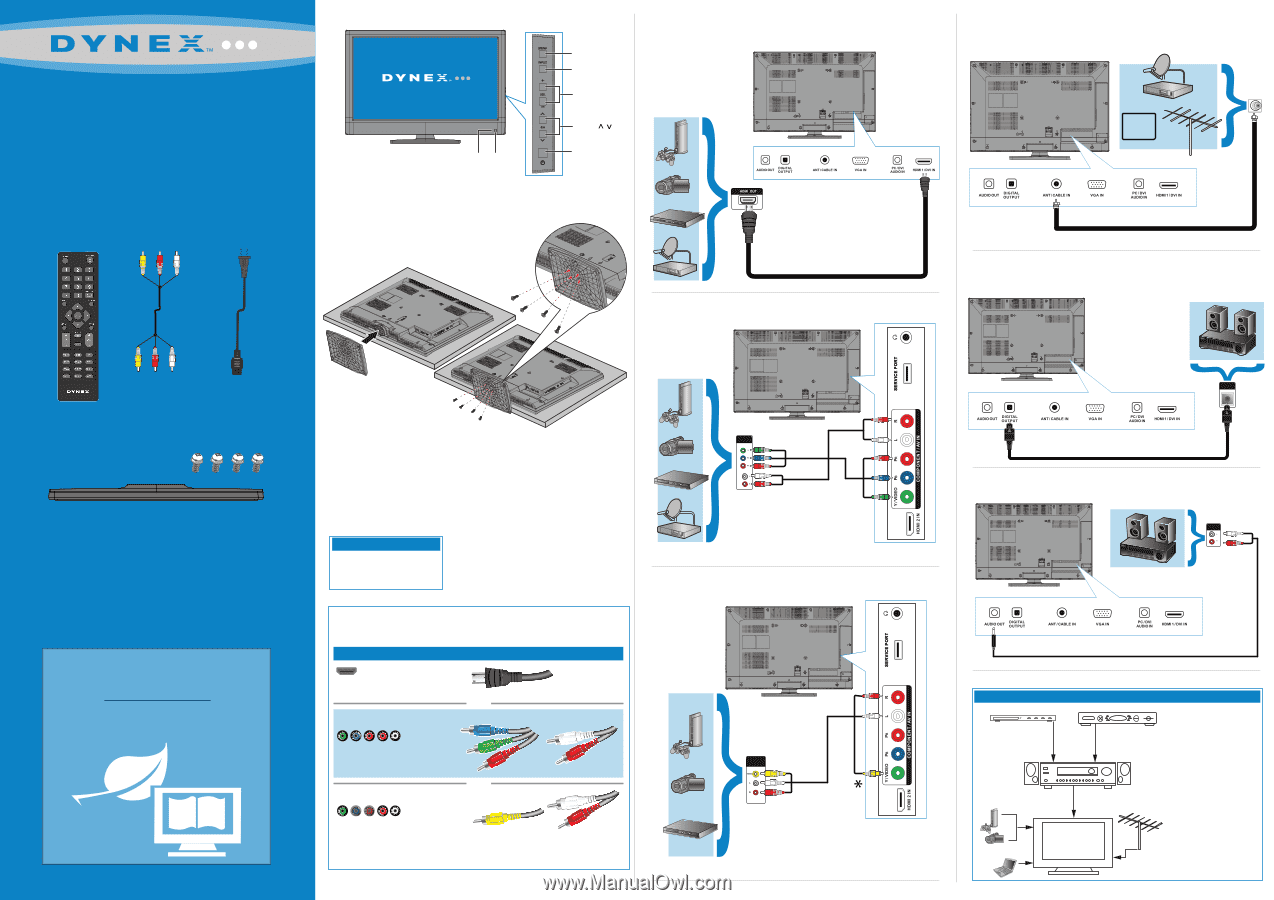 Dynex DX-40L260A12 | Quick Setup Guide (English)