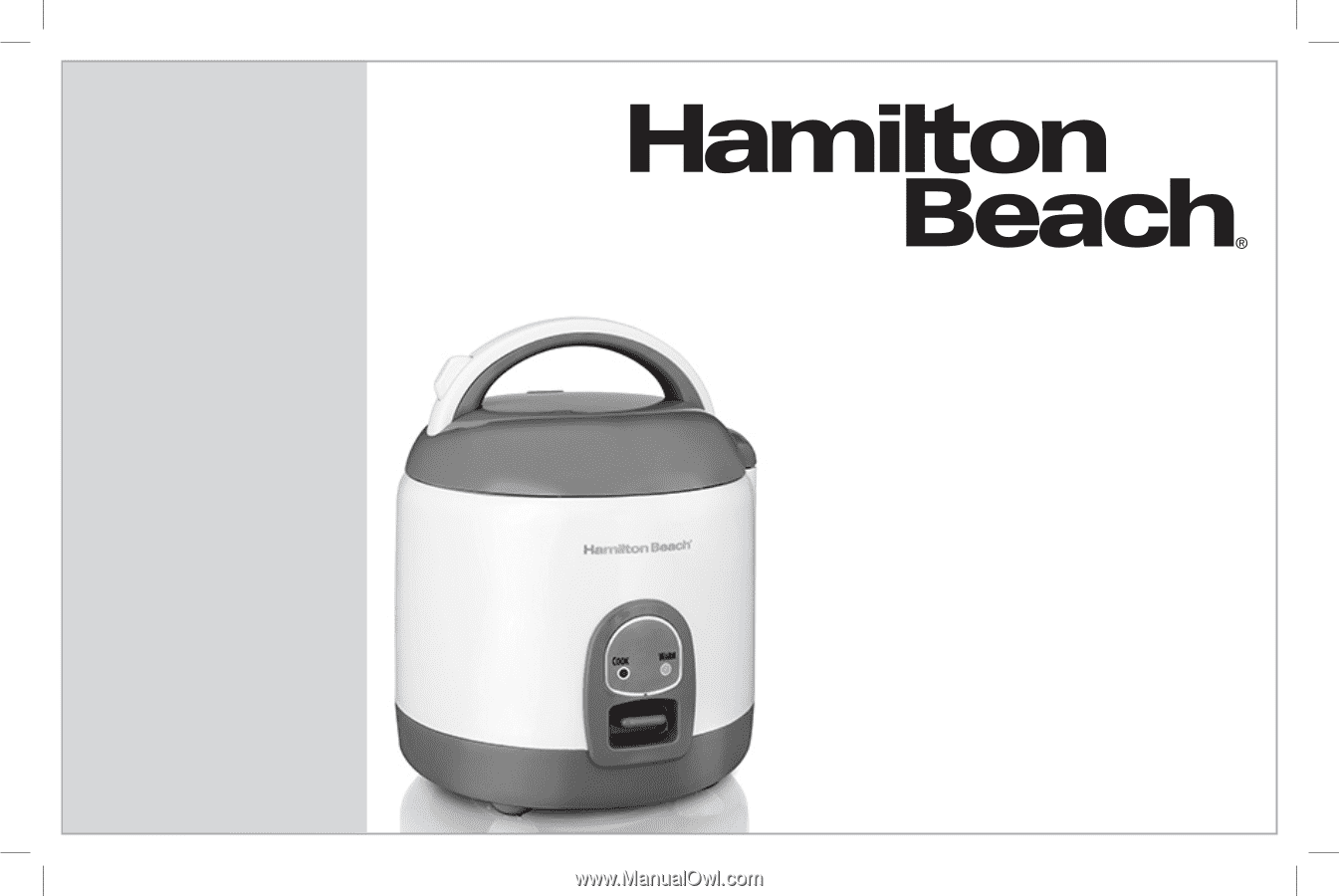 HAMILTON BEACH 37508 Rice Cooker White 8 cups Programmable White