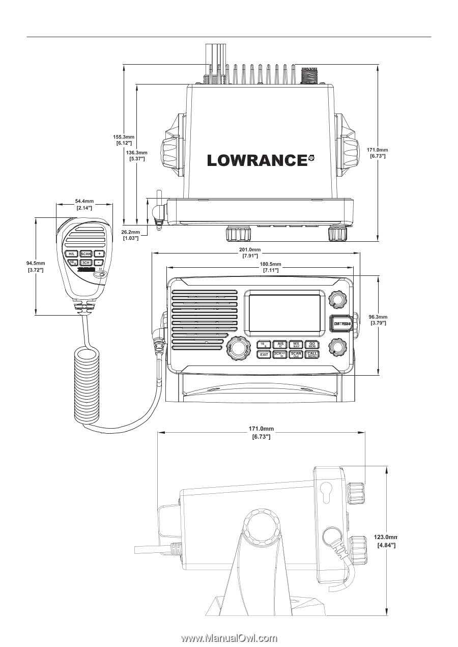 Lowrance Link-6 Vhf Weiß Marine Radio W Dsc Halterung oder Flush Installation
