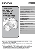 Olympus E-510 Cámara Digital Manual de instrucciones impreso Guía de usuario 128 Páginas 